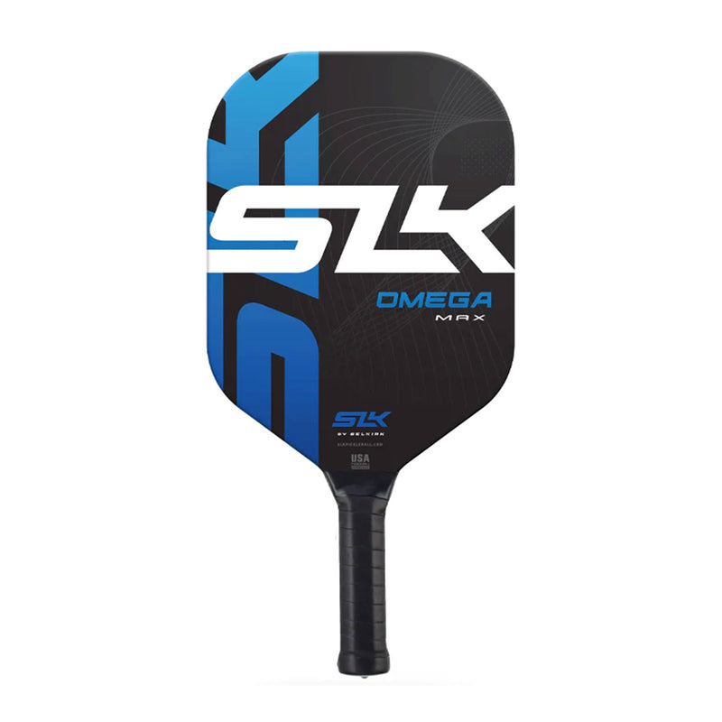selkirk slk omega max pickleball paddle in blue black colour edgeless