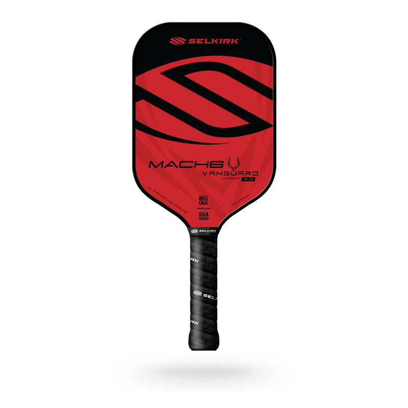 selkirk vanguard 2.0 mach 6 light red color extra long handle racquet science