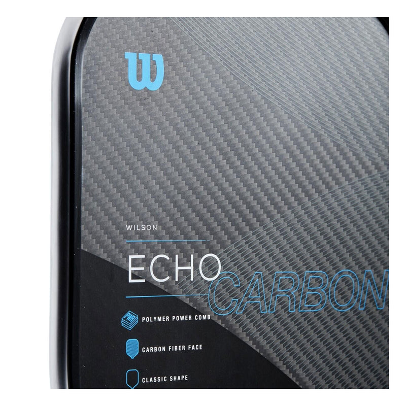 Wilson echo carbon fiber fibre pickleball paddle 8.2-8.6 oz poly x clear spin racquet science