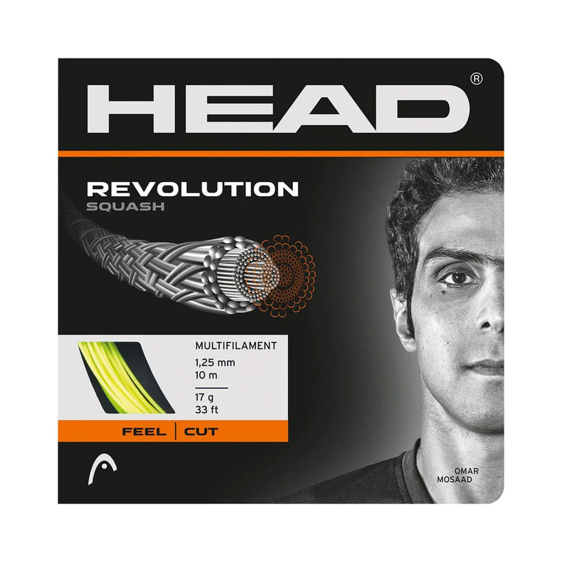head revolution squash string textured 1.25mm 17g cust spin on the ball Supernick XL