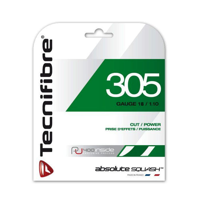 tecnifibre 305 squash string feel ultimate multifilament 18g 1.10mm green